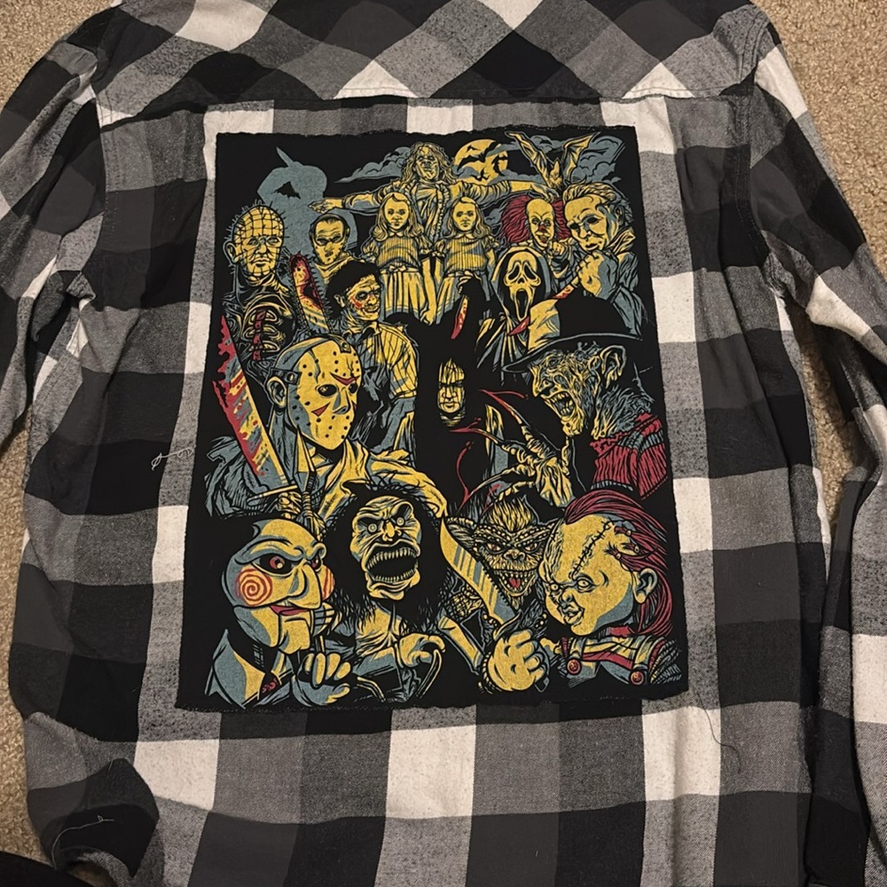 Horror character back panel flannel